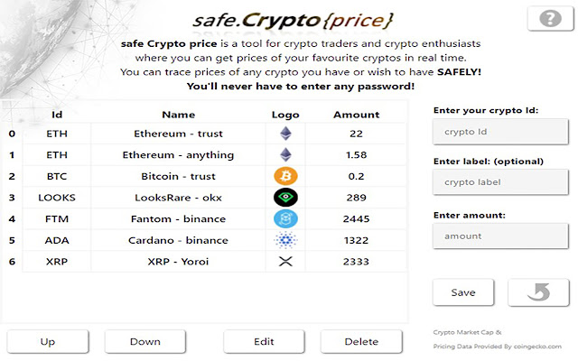 safe.Crypto{price}  from Chrome web store to be run with OffiDocs Chromium online
